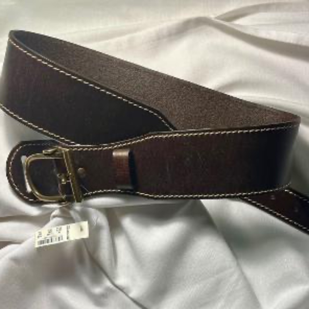 Madewll Brand New (NWT) Women's Chocolate Brown Leather Belt Sz. Med